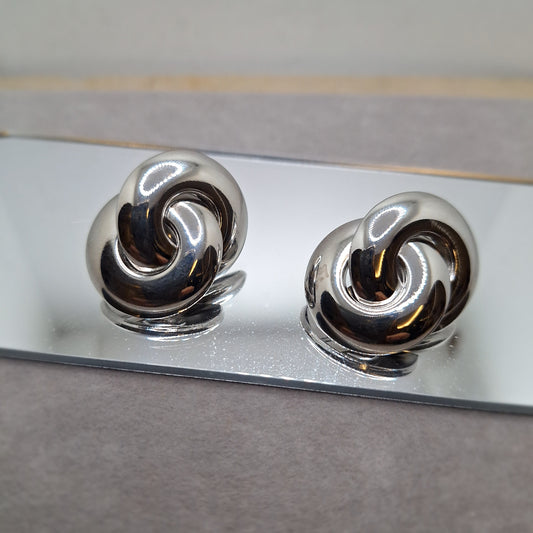 Pretzel Earrings Silver