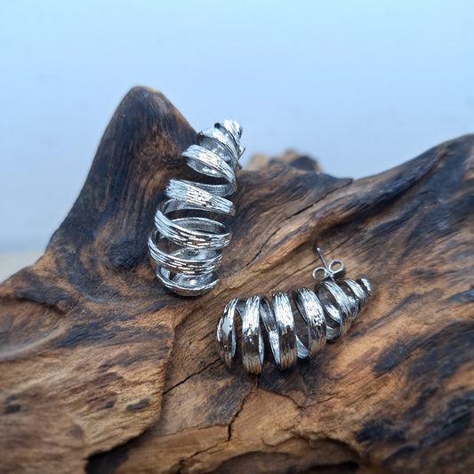 Silver Twisted Teardrop Earrings