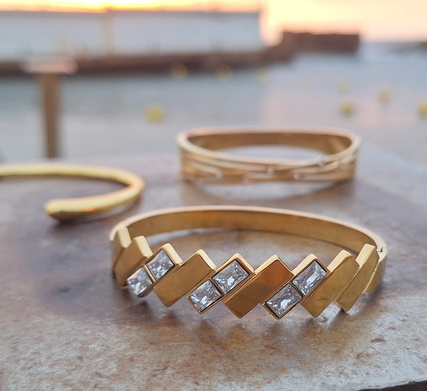 Rectangular Zirconia Bangle