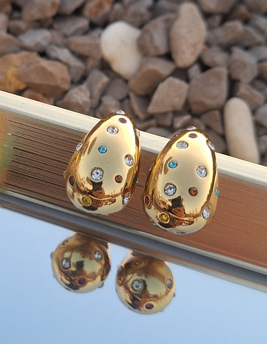 Colorful Zirconia Teardrop Earrings
