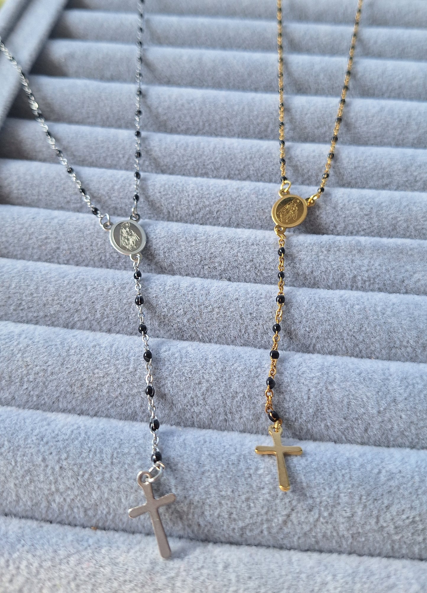 Black Stainless Steel Rosaries