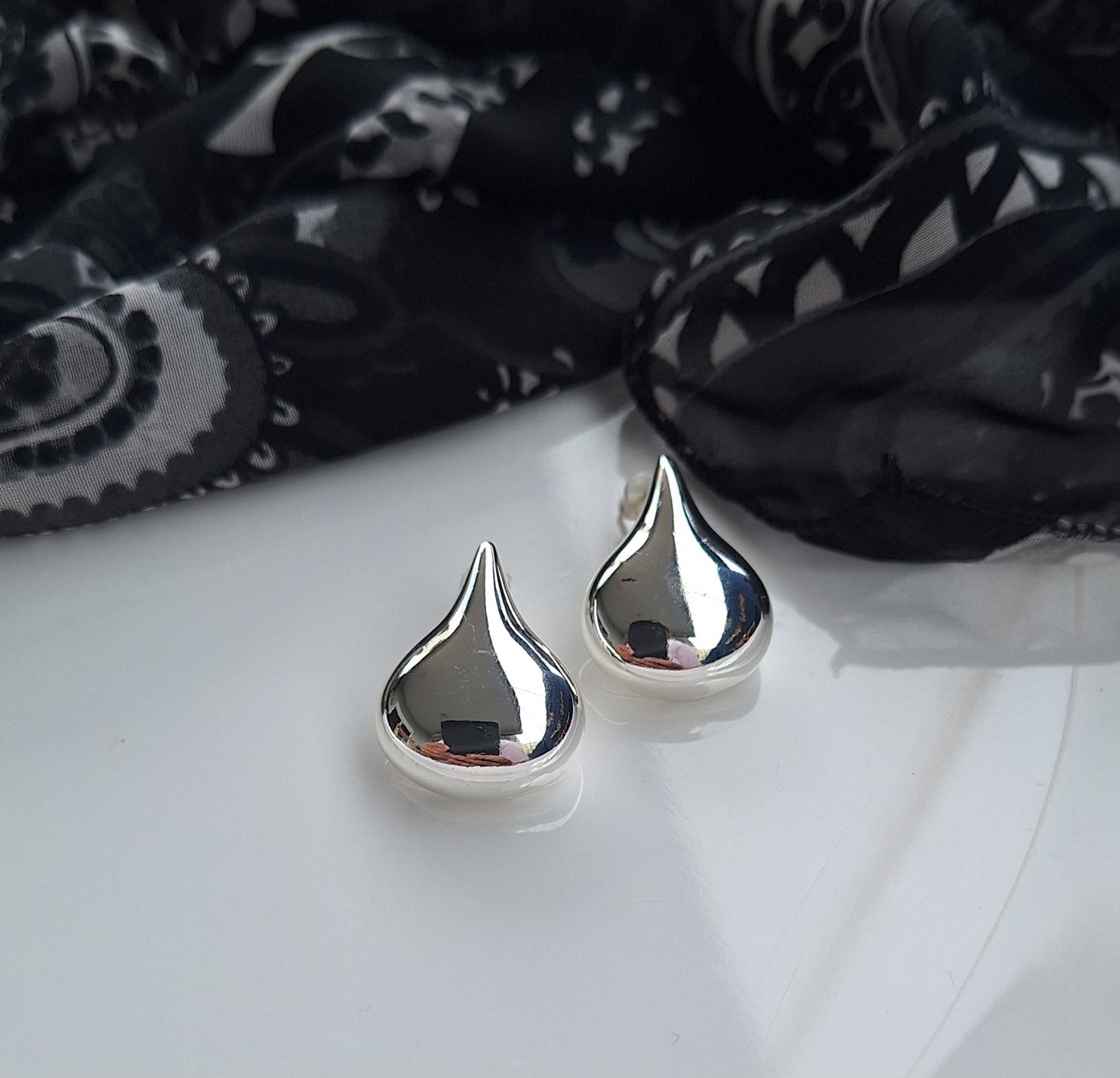Teardrop Silver Earrings