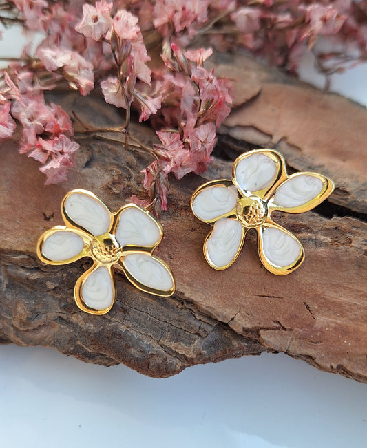 White Blossom Earrings