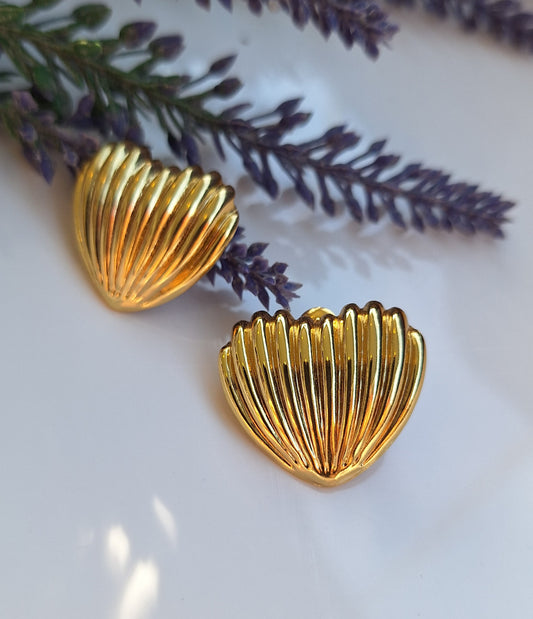 Striped Heart Earrings