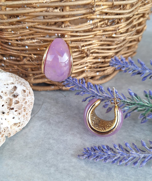 Purple Bold Stud Earrings