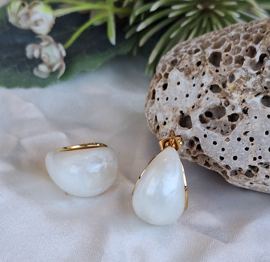 White Drop Earrings