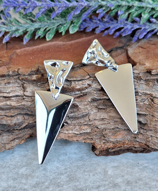 Silver Triangle Earrings