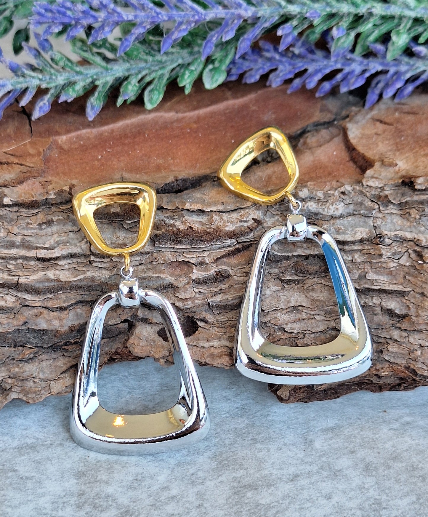 Duo Square Earrings