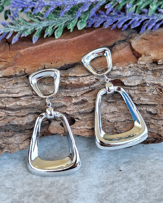 The Silver Square Earrings