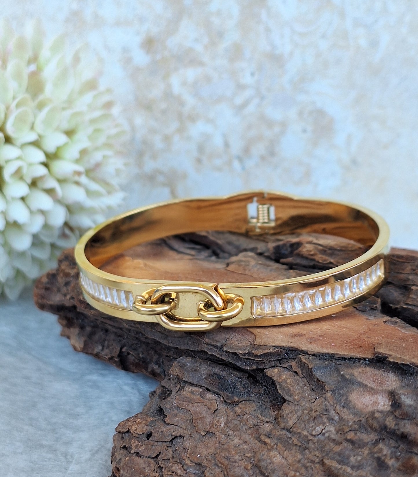 Zirconia Buckle Bangle