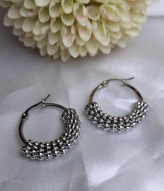 Silver Bold Hoops