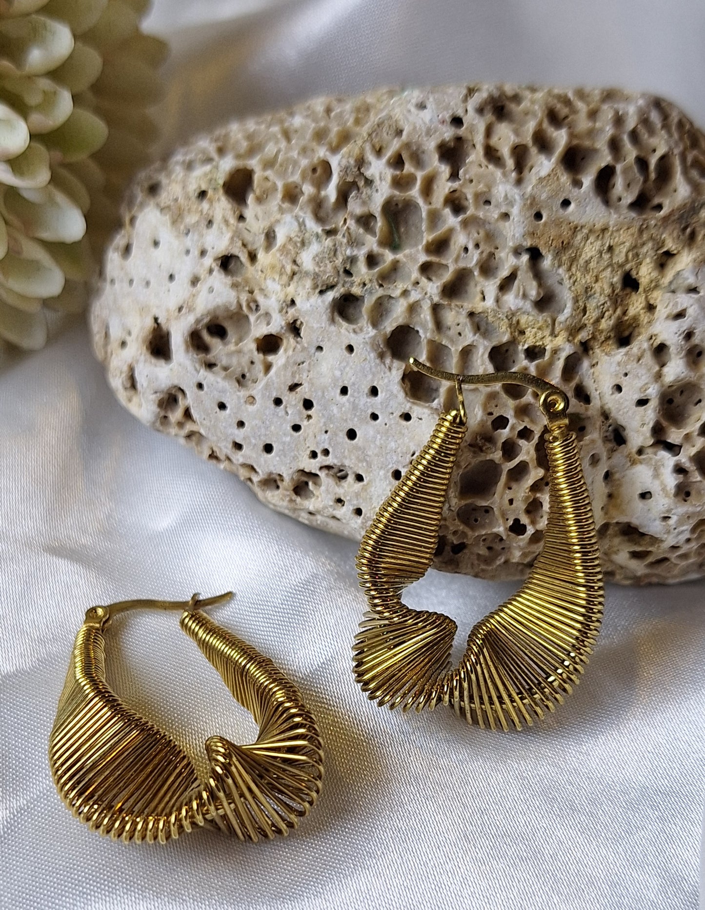 Striped Twisted Hoops
