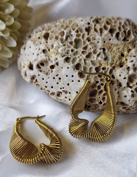 Striped Twisted Hoops