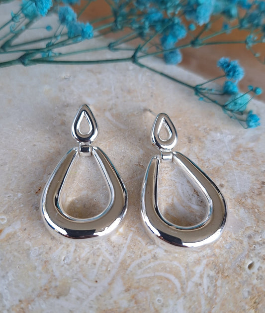 Silver Double Drop Earrings