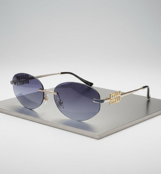Gradient Black Oval Miu Miu Shades