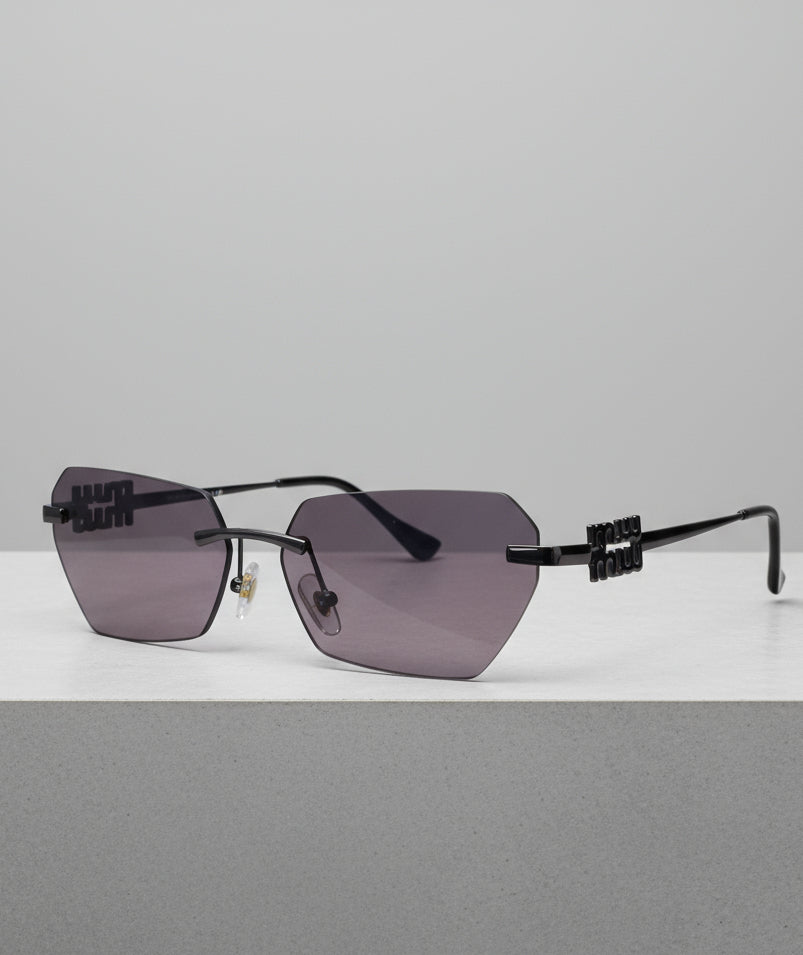 Black Grey Gradient Miu Miu Geometric Shades