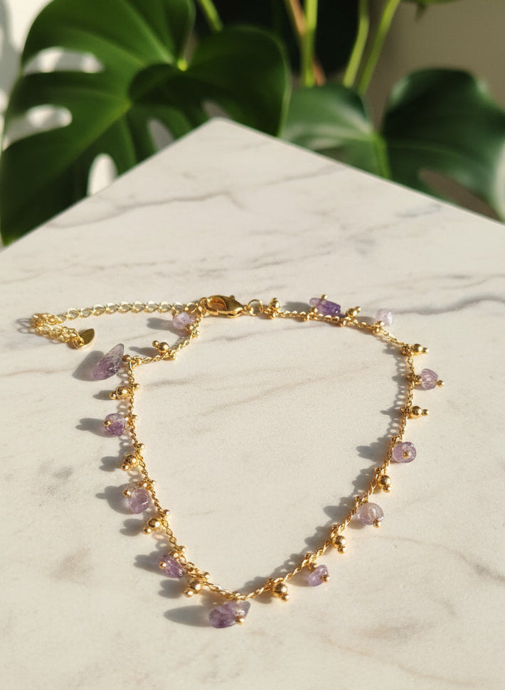 Purple Stones Anklet