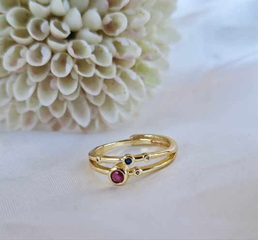 Tricolor Minimalist Ring