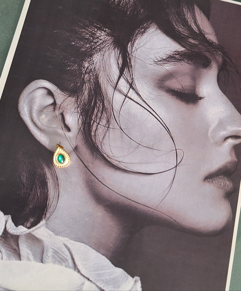 Green Stone Earrings