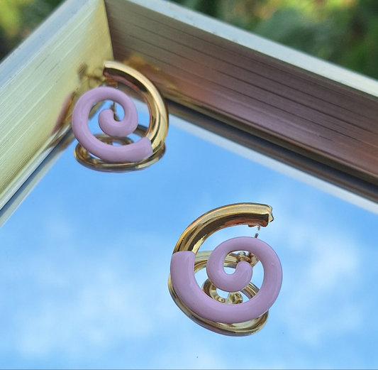 Pink Swirl Earrings