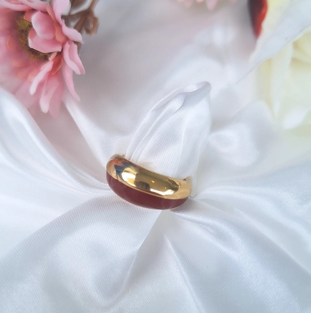 Bold Burgundy Dome Ring