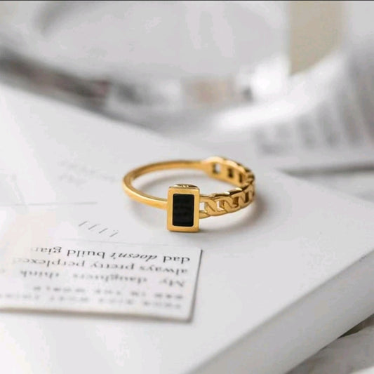 Mystery Black Stone Ring