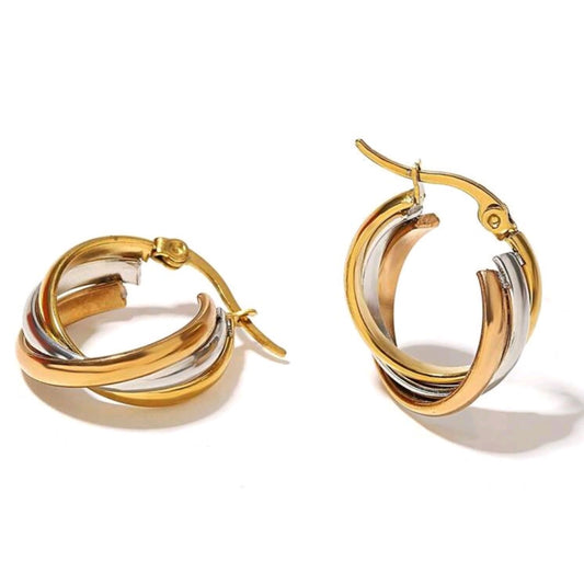 Tricolor Twisted Earrings