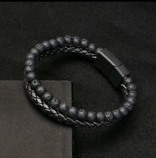 Leather Stones Bracelet