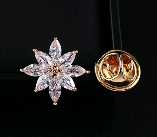 Flower Zirconia Brooch