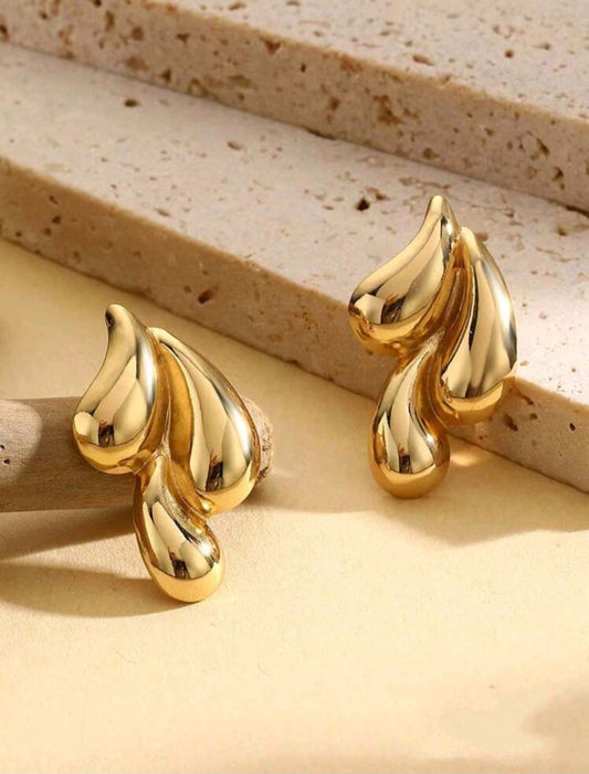Triple Drop Earrings Gold