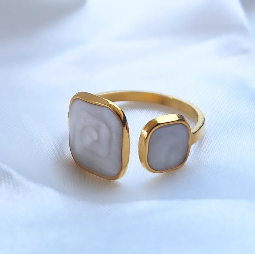 White Duo Ring