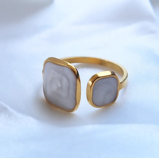 White Duo Ring