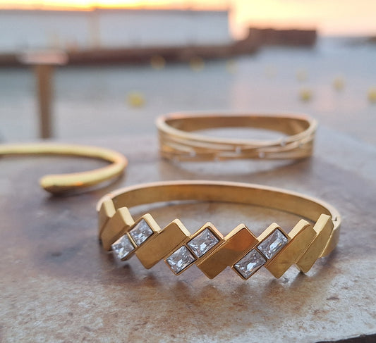 Rectangular Zirconia Bangle