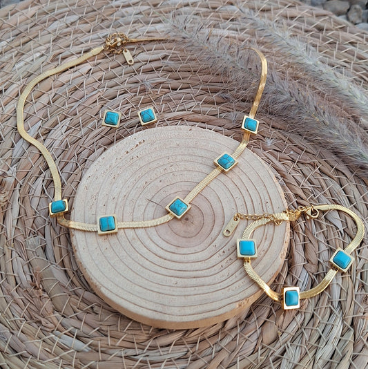 Turquoise Stone Snake Set