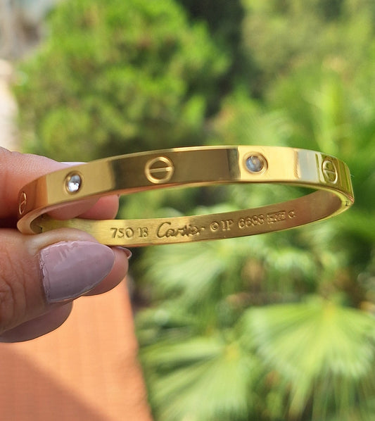 Gold Zirconia Cartier Bangle