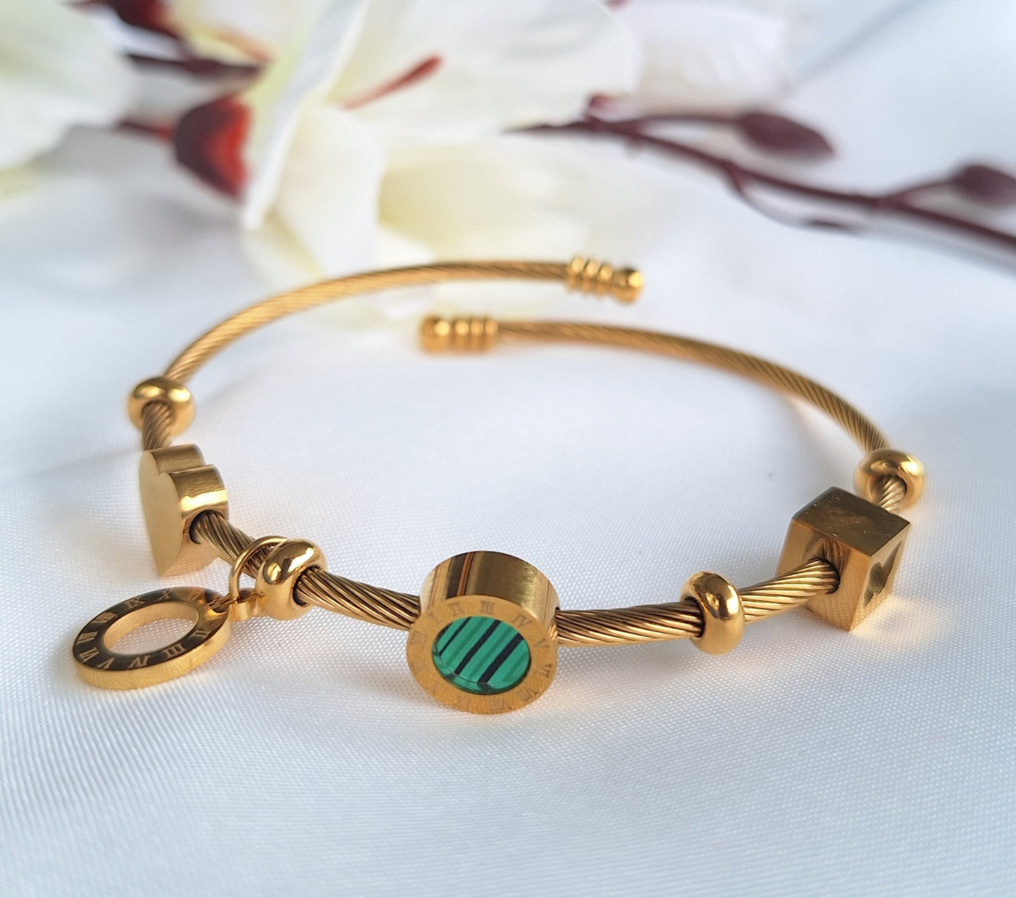 Eternal Circle Roman Cuff Bracelet