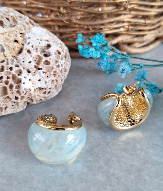Blue Bold Stud Earrings