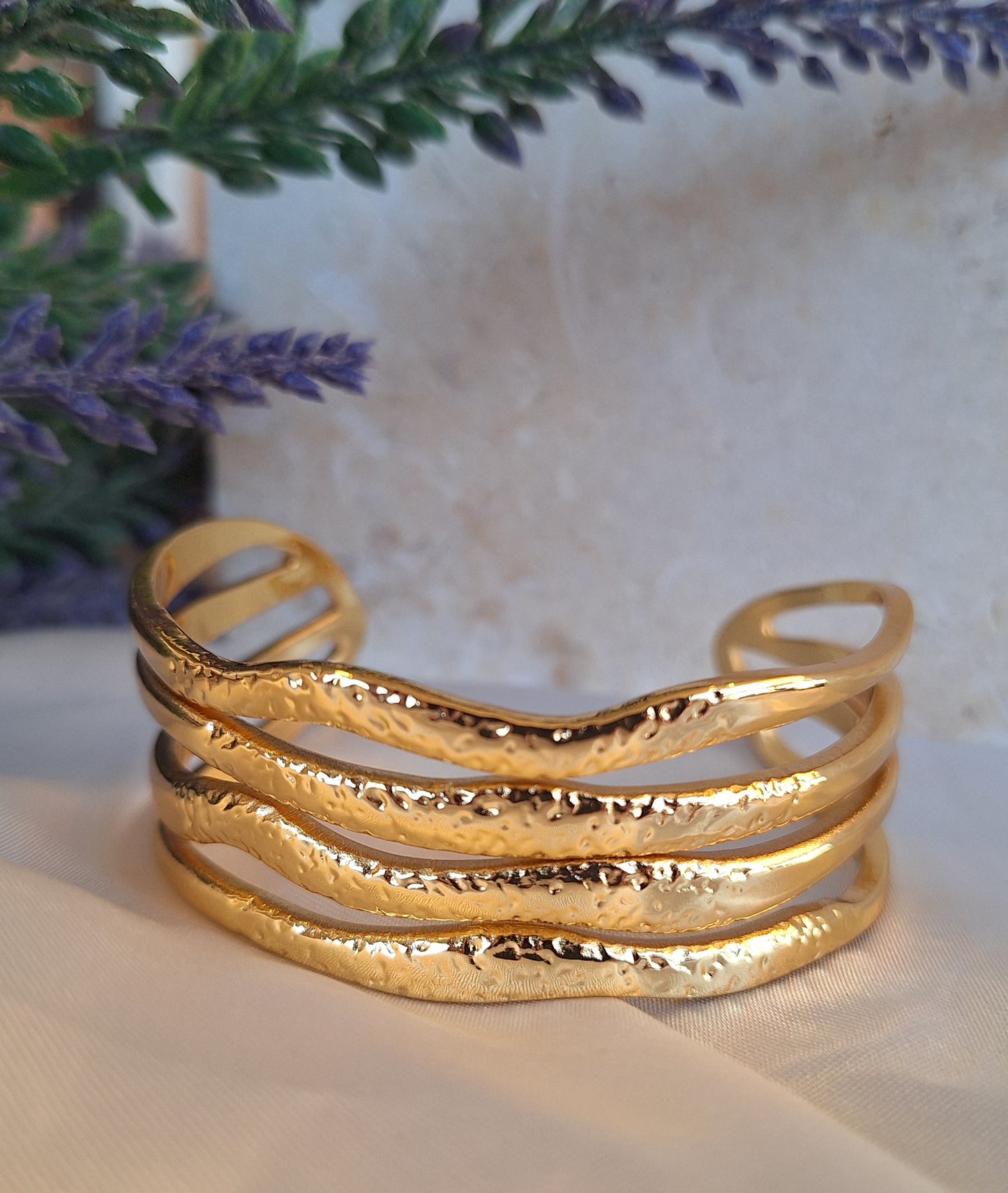 Bold Wavy Cuff Bracelet