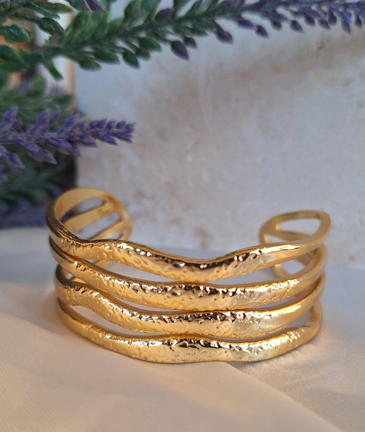 Bold Wavy Cuff Bracelet