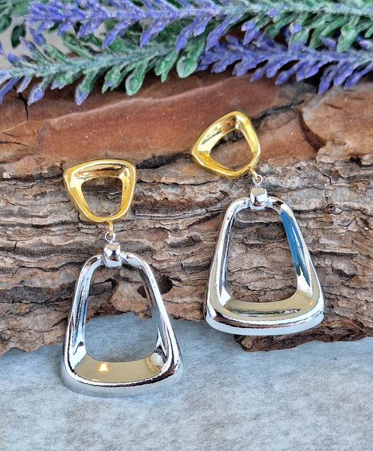 Duo Square Earrings