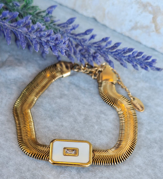 White Shell Snake Bracelet