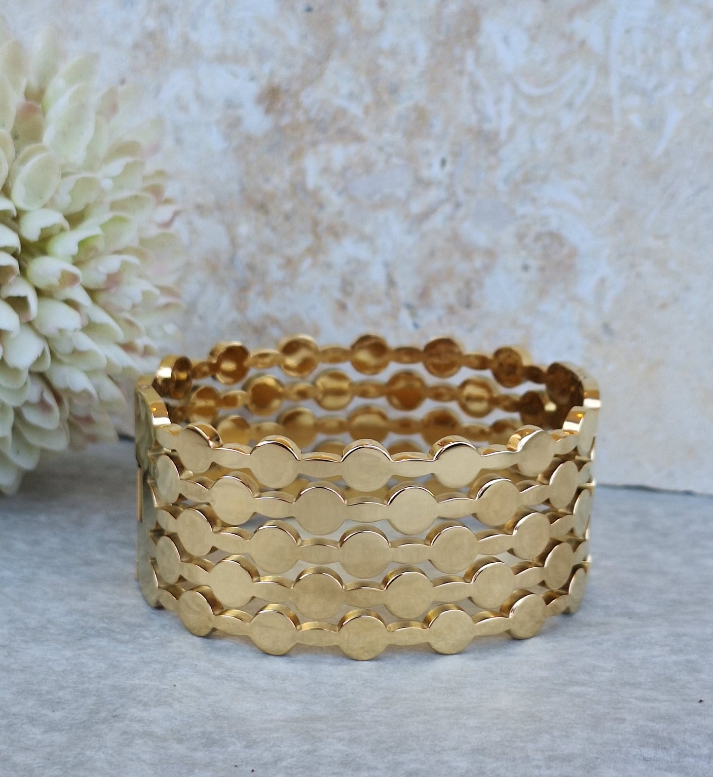 Wide Dotted Bangle