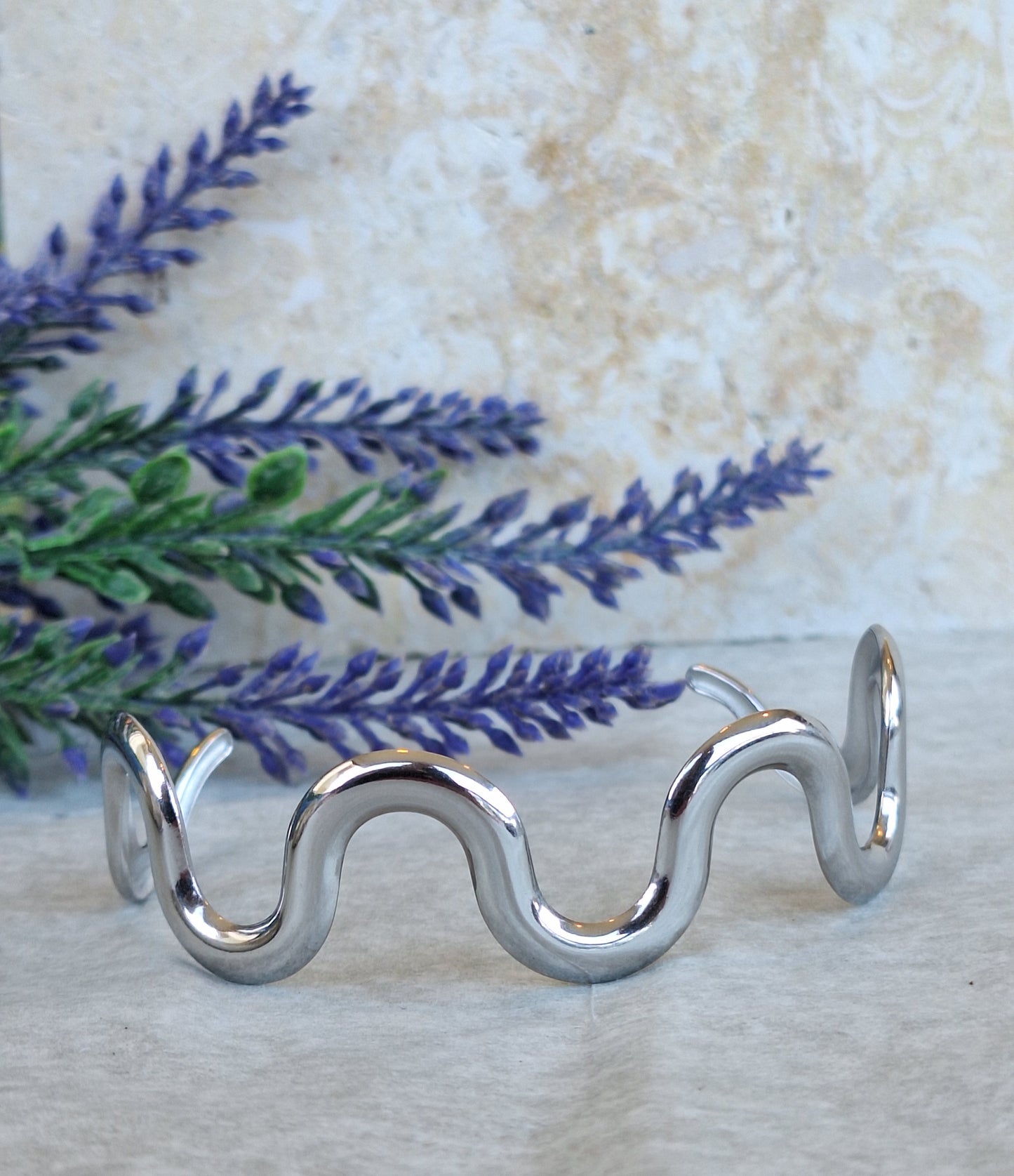 Silver Waves Cuff Bracelet