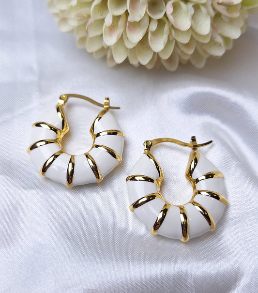 White Bold Hoops
