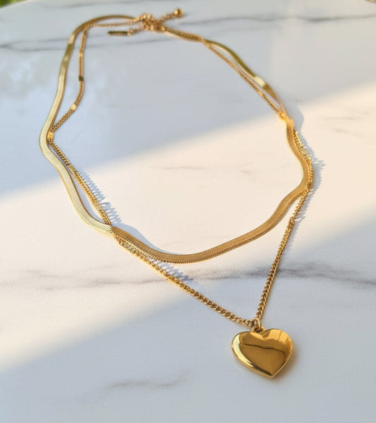 TwoLayers Heart Necklace