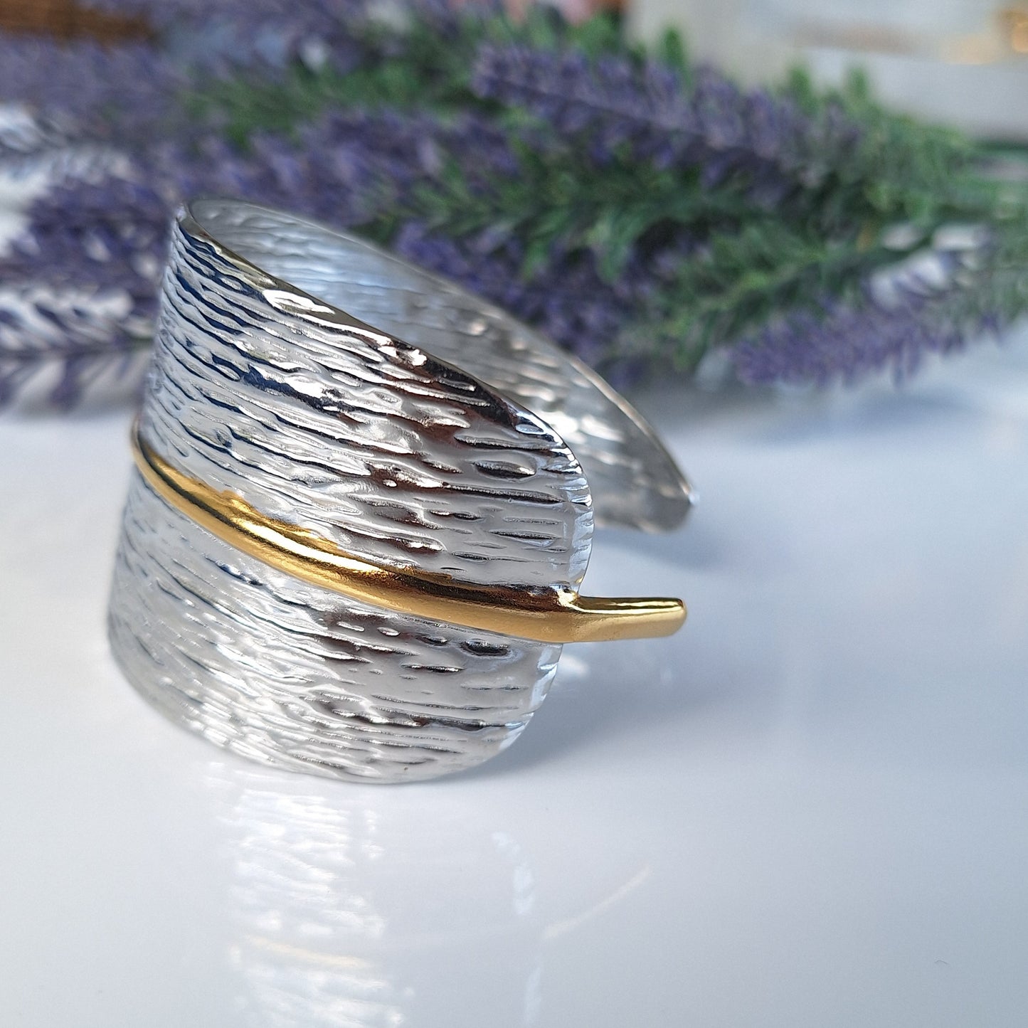 Silver Leaf Cuff Bracelet