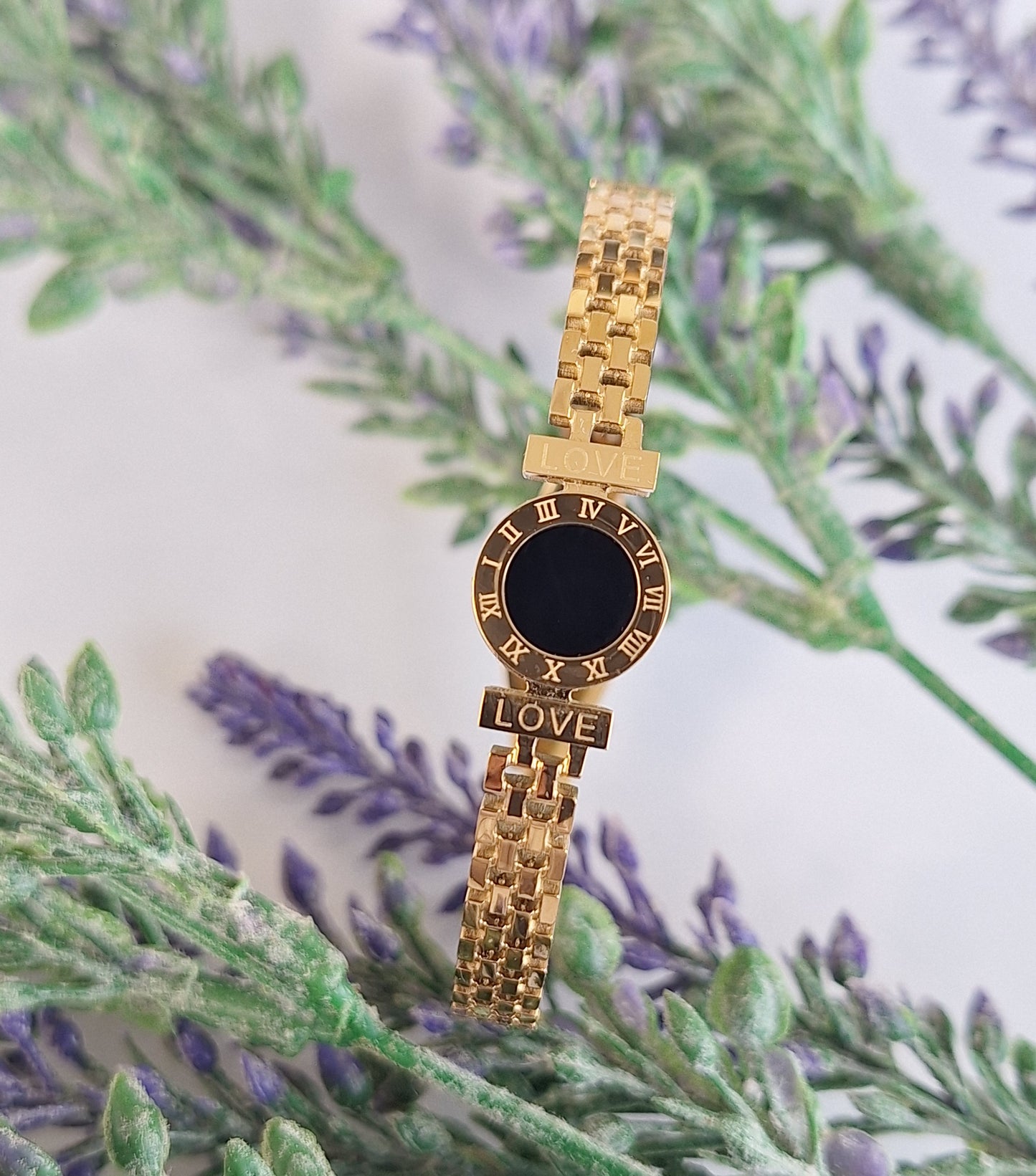 Black Roman Numerals Bangle