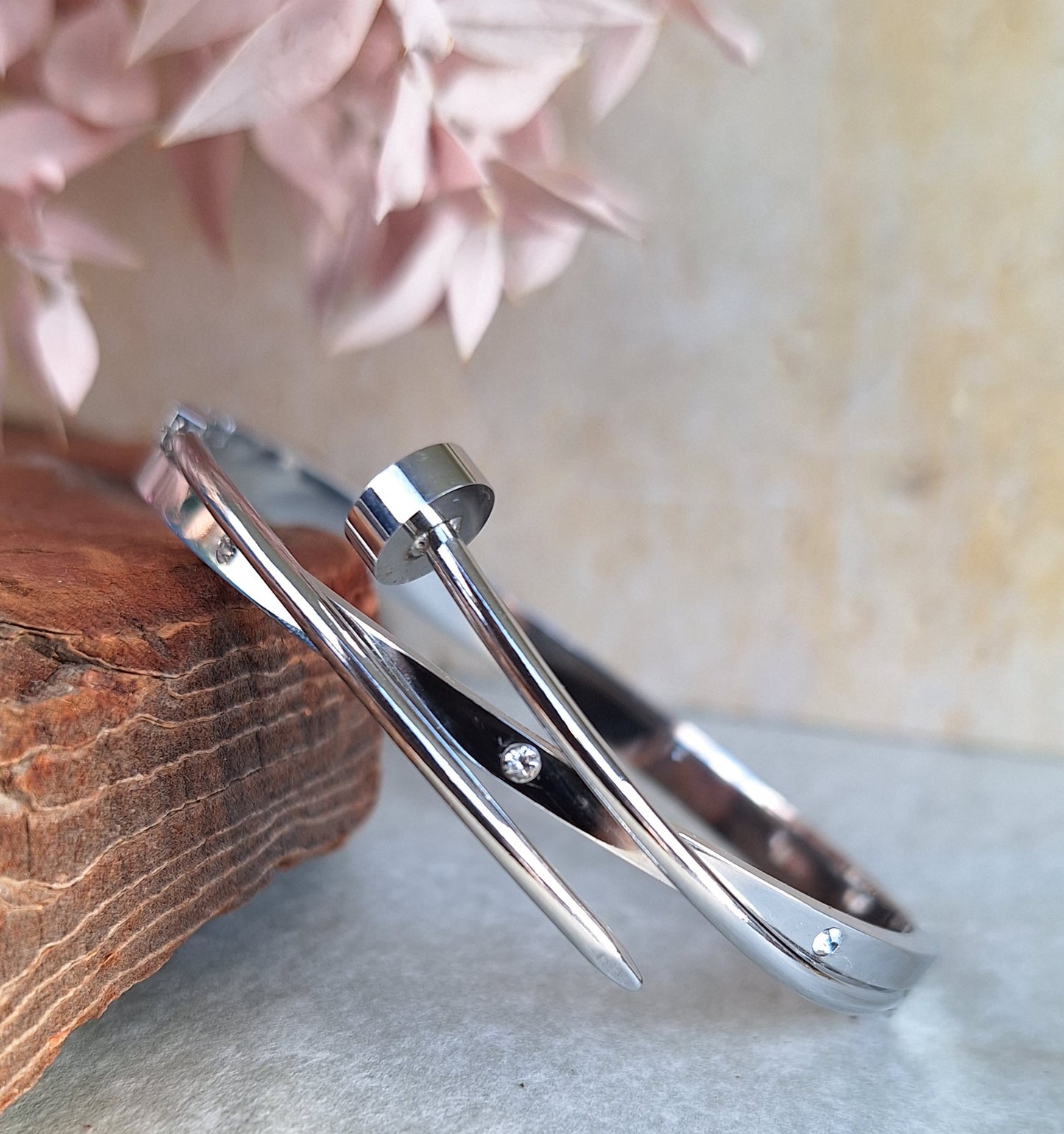 Silver Sparkling Nail Bangle