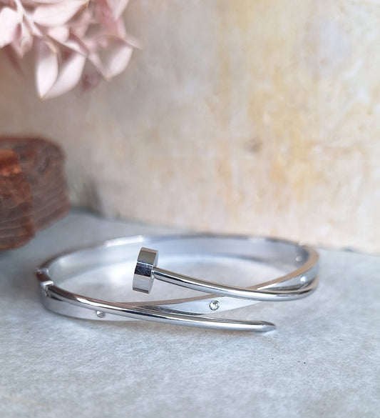 Silver Sparkling Nail Bangle