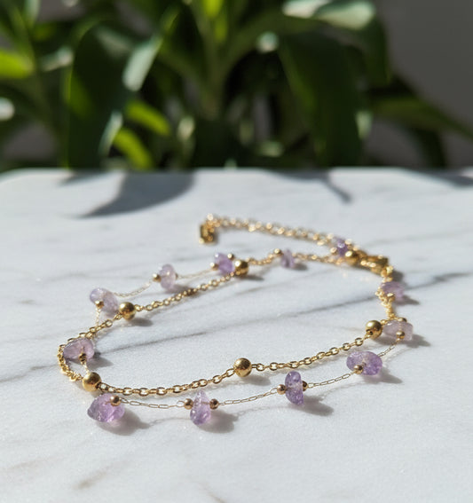 Purple Stones Anklet
